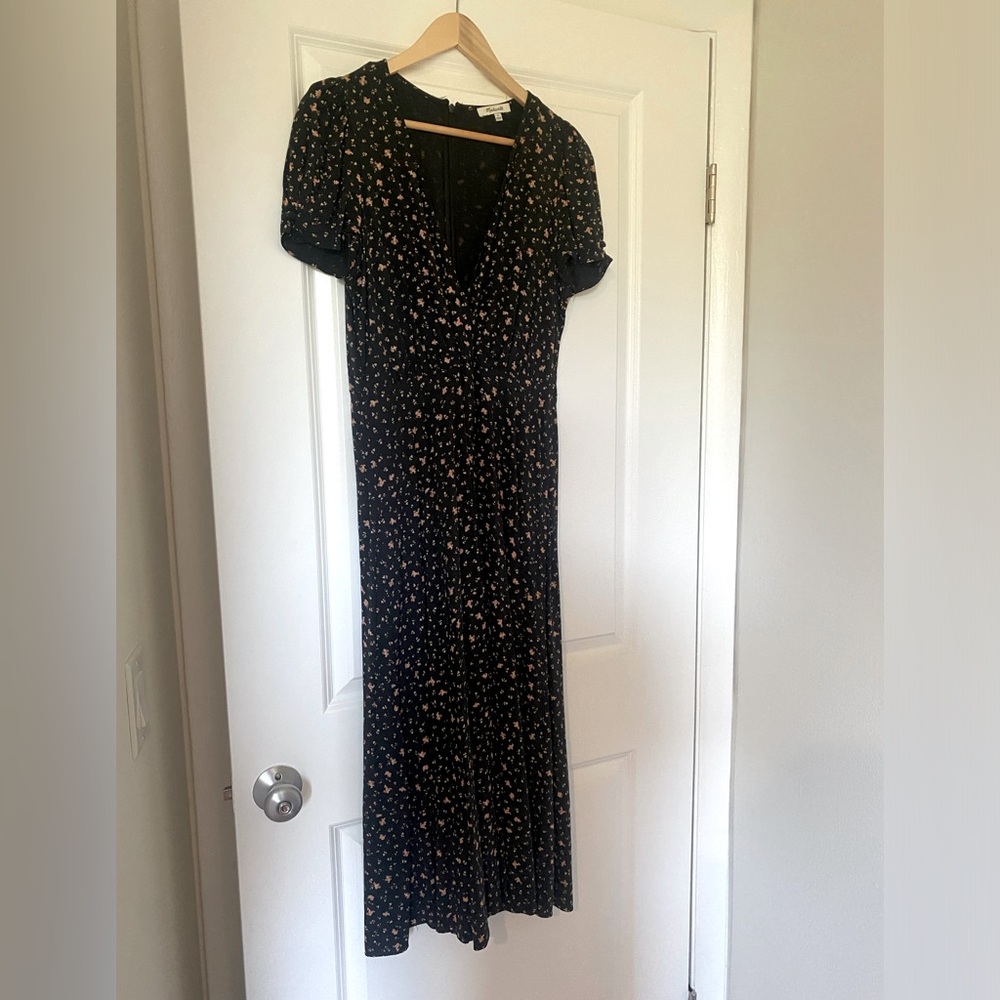 Madewell black floral dress